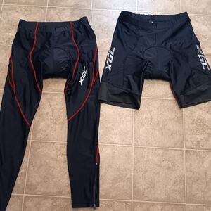 XGC Black and Red Cycling Pants and Shorts Bundle
